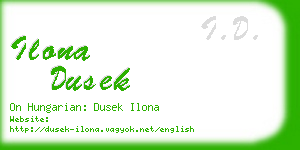 ilona dusek business card